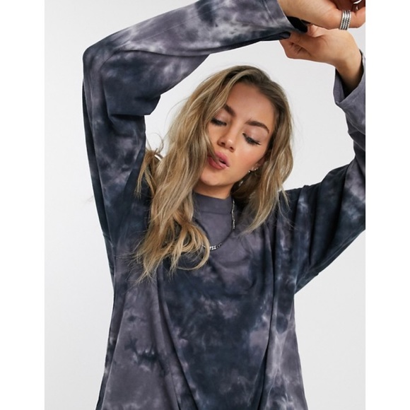 Free People Tops - Free People Be Free Tie Dye Tee in Charcoal Combo